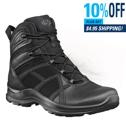 Save 10% on HAIX Black Eagle Athletic 2.1 T Mid Side Zip Law Enforcement Boots