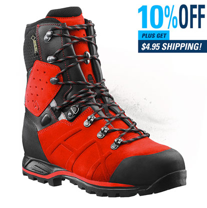 Save 10% on HAIX Protector Ultra Signal Red Cut Protection Boots